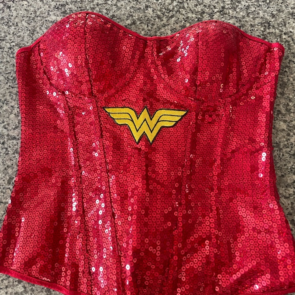 Rubie's Red Sequin Bustier Bodysuit